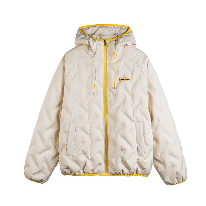 Unisex Wattierte Kapuzenjacke im Boxy-Schnitt mit kontrastkanten und elastischem Saum Drune