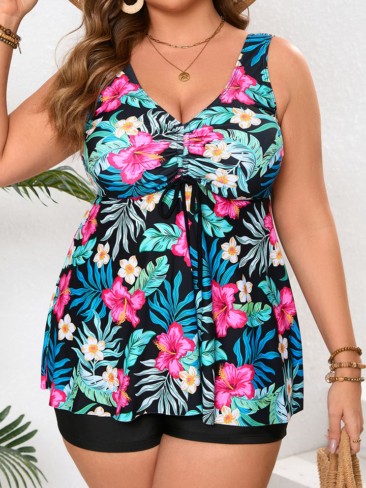 Damen Tankini mit modischem Cut-Out und schmeichelnder Raffung Drune