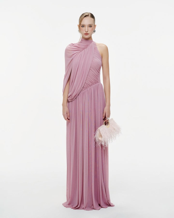 Damen Elegantes Wickelkleid mit asymmetrischem Design und fließendem Drapée Drune