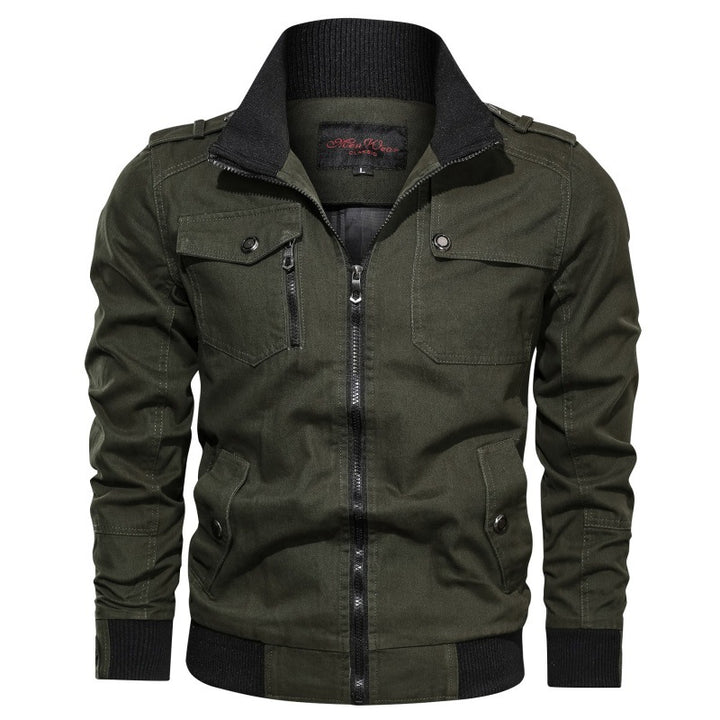 Herren nan robuste Field-Bomberjacke mit Reißverschluss, Schulterklappen und mehreren funktionalen Taschen Drune