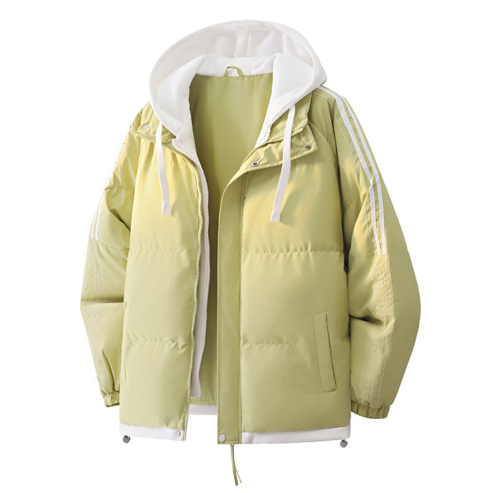 Damen Modische Steppjacke mit Kapuze und Innensweater Drune