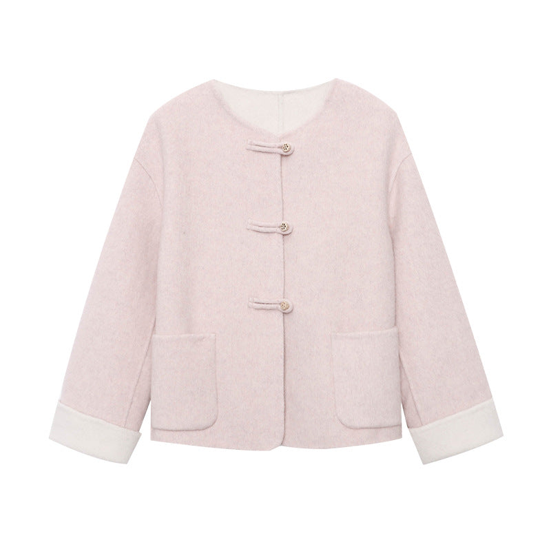 Damen elegante Wolljacke mit Knopfdetails und zeitlosem Design Drune