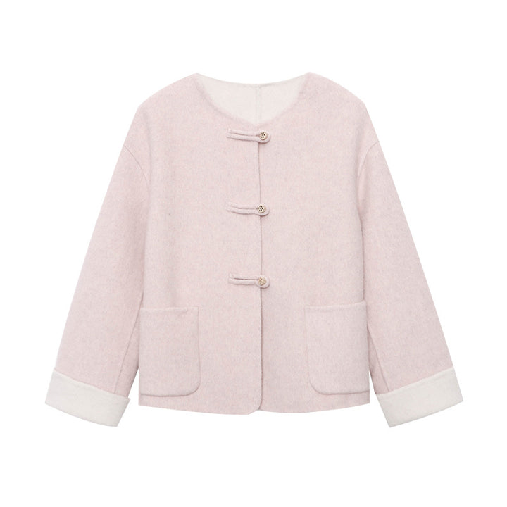 Damen elegante Wolljacke mit Knopfdetails und zeitlosem Design Drune