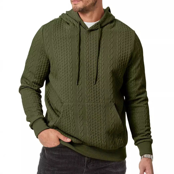 Herren Kapuzenpullover mit strukturiertem Kabelstrickmuster Drune