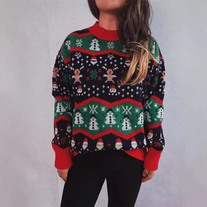 Damen Weihnachts-Pullover mit festlichem Design und verspielten Motiven Drune