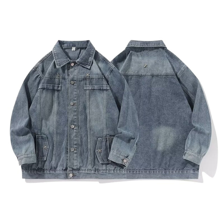 Herren lässige Denimjacke mit klassischen Details Drune