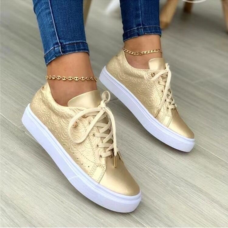 Damen Sneakers mit luxuriösem Blütenmuster und atmungsaktivem Obermaterial Drune