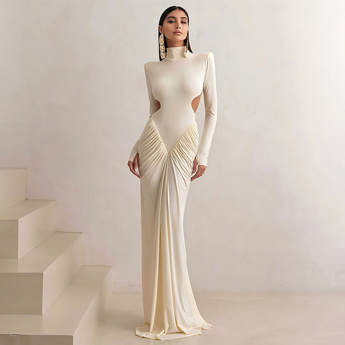 Damen Elegantes Maxikleid mit innovativem Schnitt und raffinierten Cut-Outs Drune