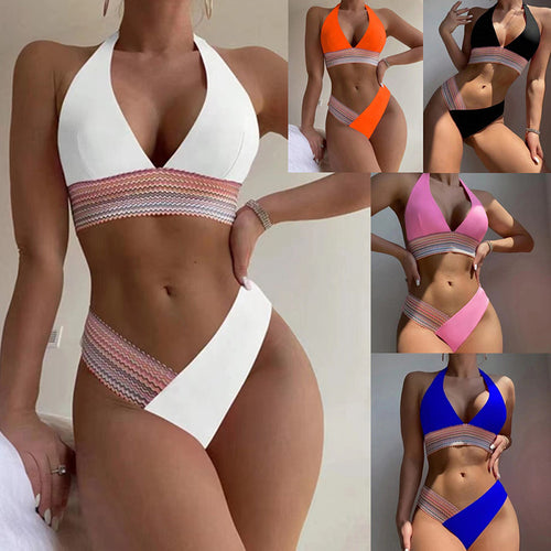Drune | Damen Bikini-Set mit modernem Criss-Cross-Design und hohem Beinausschnitt