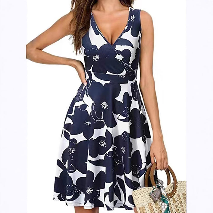Damen Wickelkleid mit floralem Muster und schwingendem Rock Drune