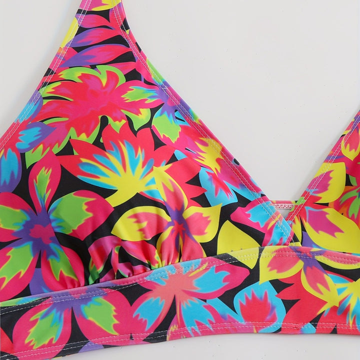 Damen Bikiniset mit auffälligem floralem Design und komfortablem Schnitt Drune