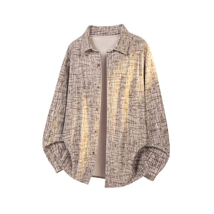 Herren Lässige Langarm-Hemdjacke Drune