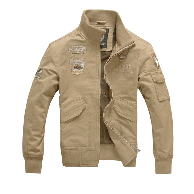 Herren Modische Militärjacke mit zahlreichen Applikationen Drune