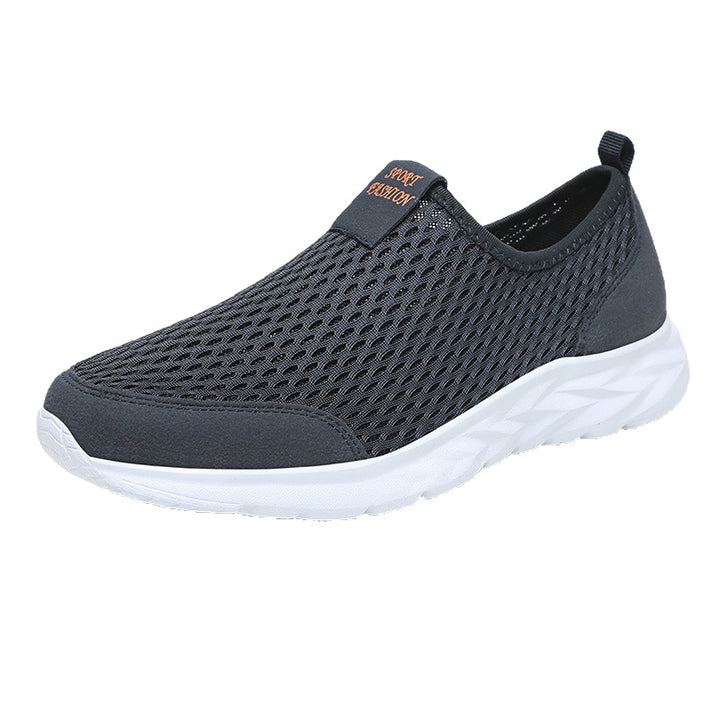Herren leichte Slip-On Laufsneaker mit nahtlosem Maschenoberteil und stoßdämpfender Wellen-EVA-Sohle Drune