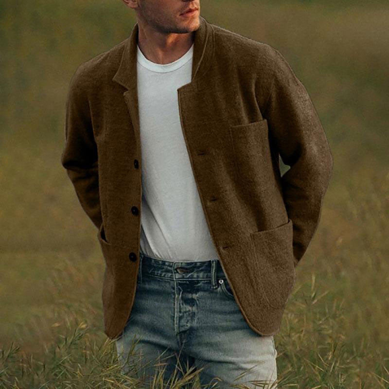 Herren lässige Wolljacke mit modernem Schnitt und praktischen Taschen Drune