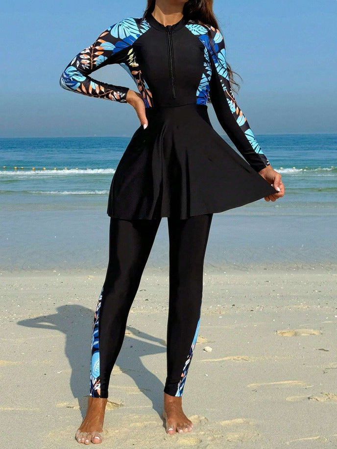 Damen Longsleeve Rashguard mit Rock Drune