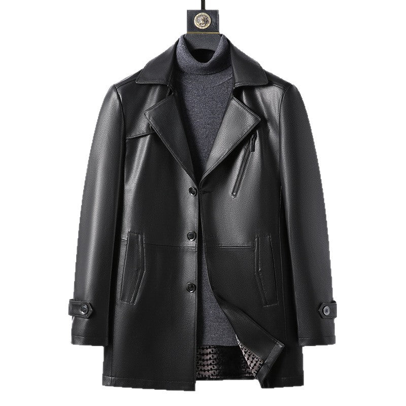 Herren Modische Kunstlederjacke Drune