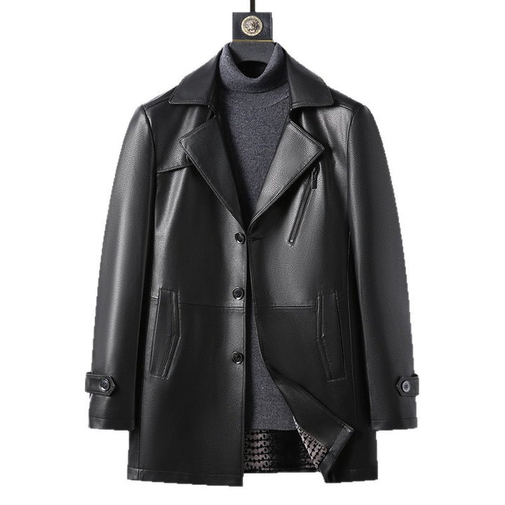Herren Modische Kunstlederjacke Drune