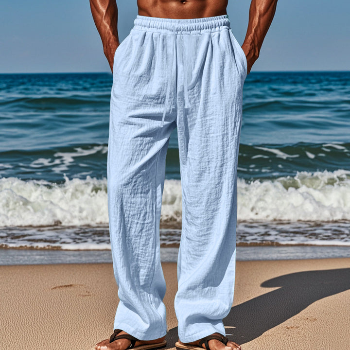 Herren lässige Strandhose mit elastischem Bund und seitlichen Eingrifftaschen Drune