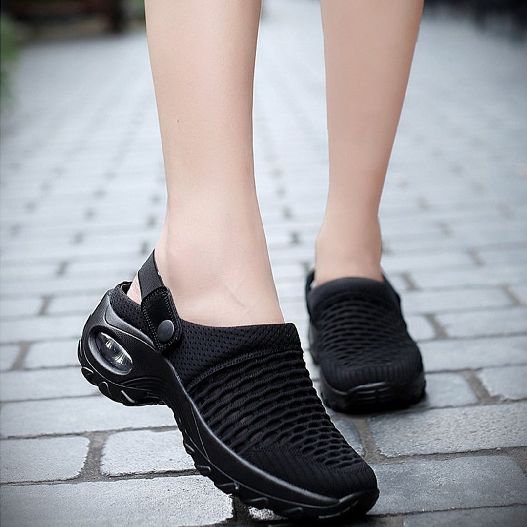 Damen  atmungsaktive Mesh-Clogs mit luftgepolsterter Dämpfungssohle und verstellbarem Fersenriemen Drune