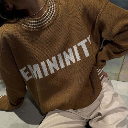 Damen lässiger Sweatpullover mit modischem Schriftzug und gestreiften Bündchen