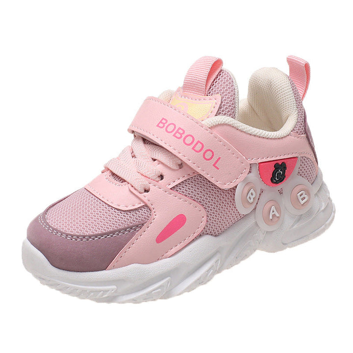 Damen Sportliche Kindersneaker mit praktischem Klettverschluss und bunten Applikationen Drune