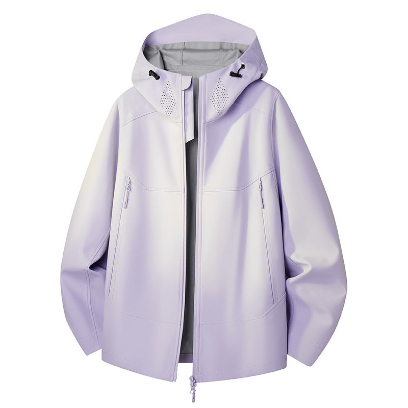 Damen Wasserdichte Softshell-Outdoorjacke mit minimalistischer Silhouette und Belüftungsperforation am Kragen Drune