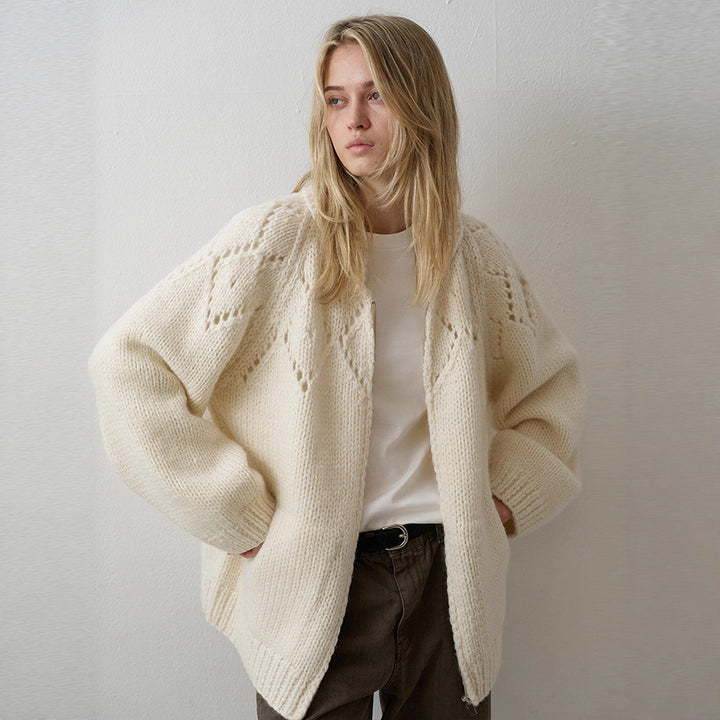 Damen Grobstrickjacke mit zeitlosem Design und modernen Details Drune