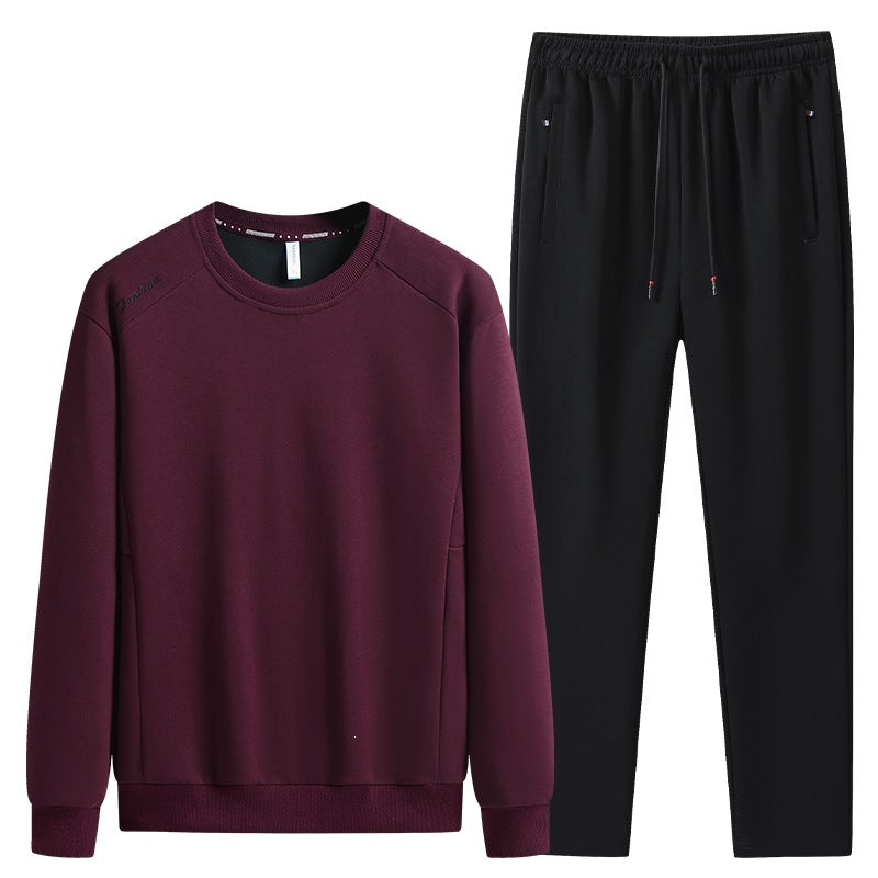Herren Komfortables Mikrofleece-Trainingsset mit Rundhals‑Sweatshirt & tapered Jogginghose Drune
