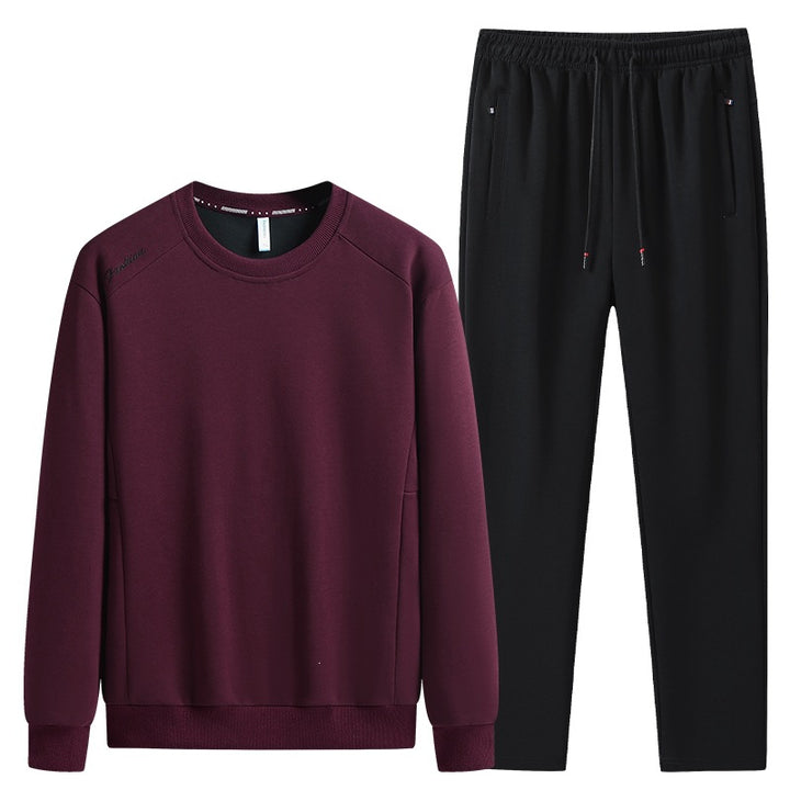 Herren Komfortables Mikrofleece-Trainingsset mit Rundhals‑Sweatshirt & tapered Jogginghose Drune