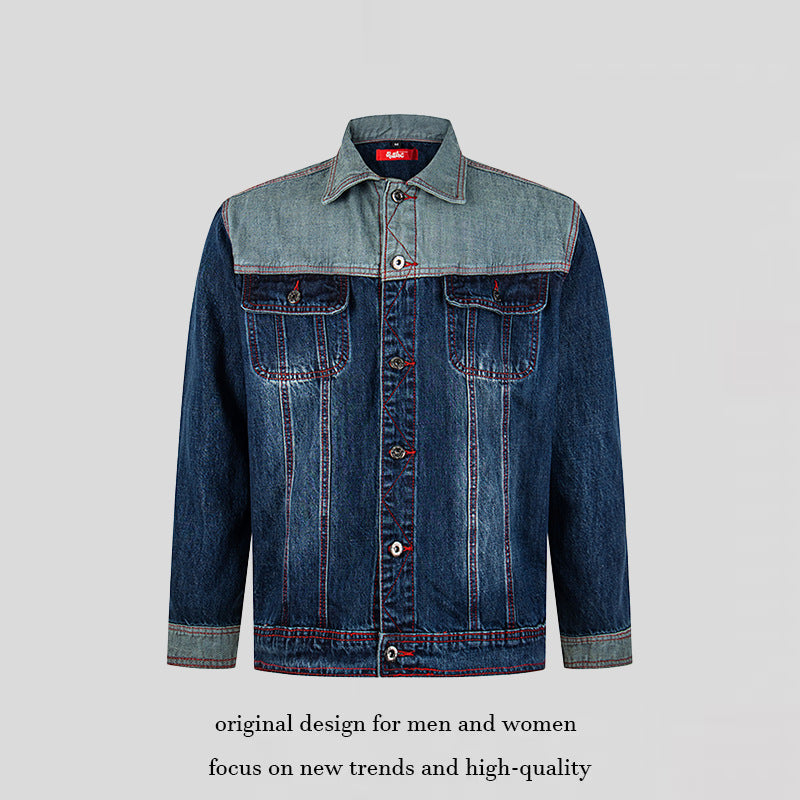 Herren Jeansjacke im Two-Tone-Look mit Kontrastnähten Drune