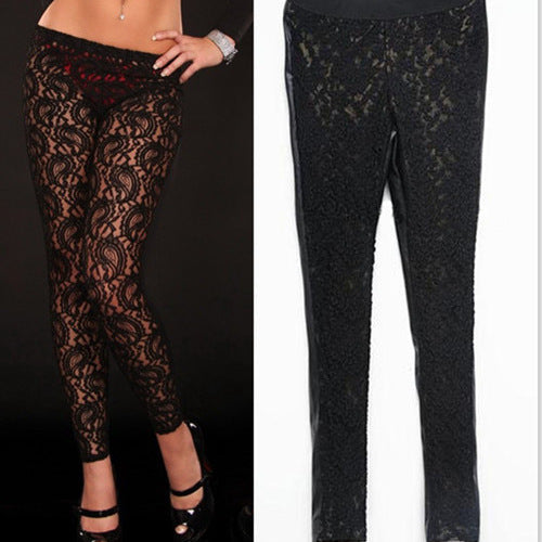 Damen Spitzen Leggings mit einzigartigem Muster Drune
