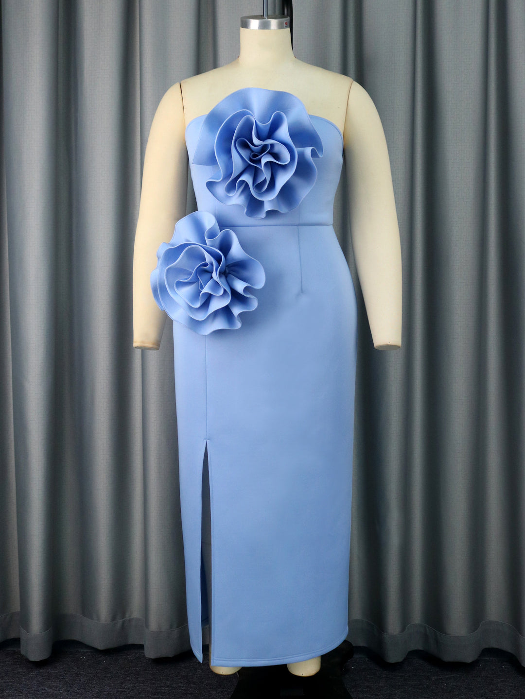 Damen Abendkleid mit voluminösen 3D-Blütenapplikationen Drune