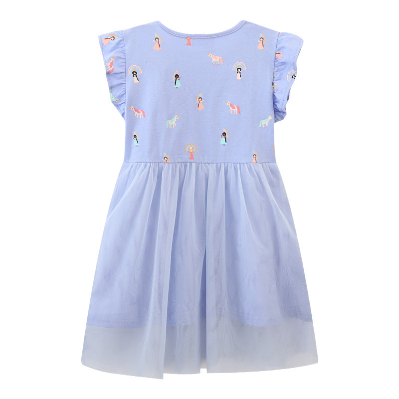 Mädchen Tüll Kleid mit tierischen Applikationen Drune
