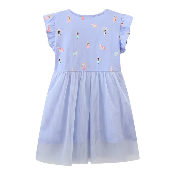 Mädchen Tüll Kleid mit tierischen Applikationen Drune
