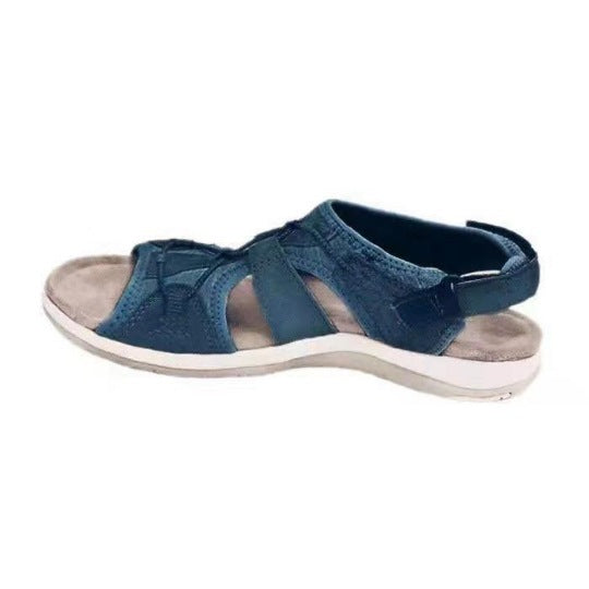 Damen Sportive Komfort-Sandalette mit gepolstertem Fußbett und Klett-Fersenriemen Drune
