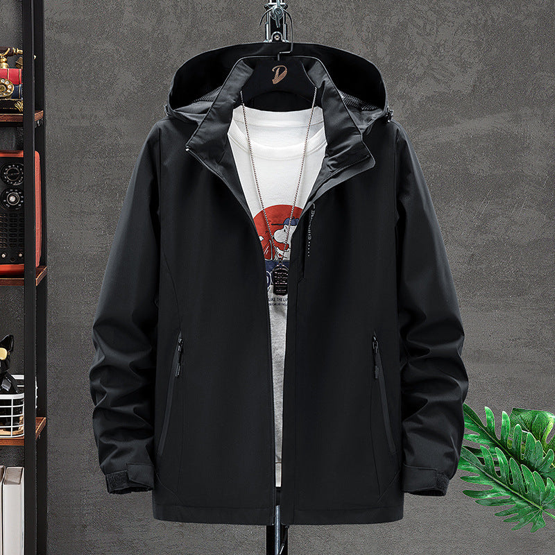 Herren Leichte Softshell-Outdoorjacke mit Kapuze, wind- und wasserabweisender Oberfläche Drune