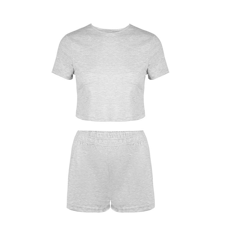 Damen Sportliches kürzes Oberteil mit hoch taillierten Shorts Drune