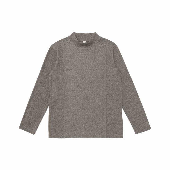 Unisex Feinstrukturierter Stehkragen-Pullover mit Teilungsnähten Drune