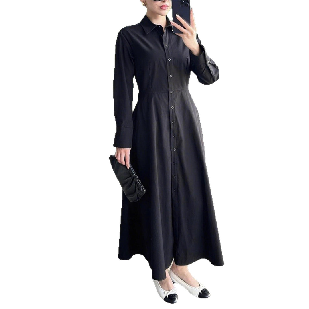 Damen Hemdkleid mit eleganter Knopfleiste und taillierter Figur Drune