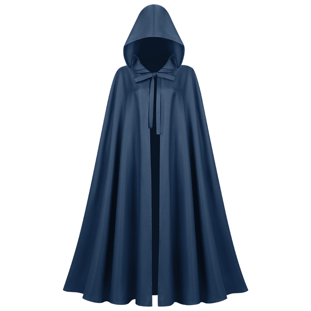 Unisex nan langer Kapuzenumhang aus wasserabweisendem Polyester mit vollem Rundschnitt und Bindeband Drune