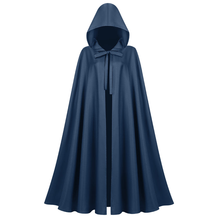 Unisex nan langer Kapuzenumhang aus wasserabweisendem Polyester mit vollem Rundschnitt und Bindeband Drune