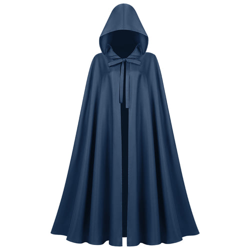 Unisex nan langer Kapuzenumhang aus wasserabweisendem Polyester mit vollem Rundschnitt und Bindeband Drune