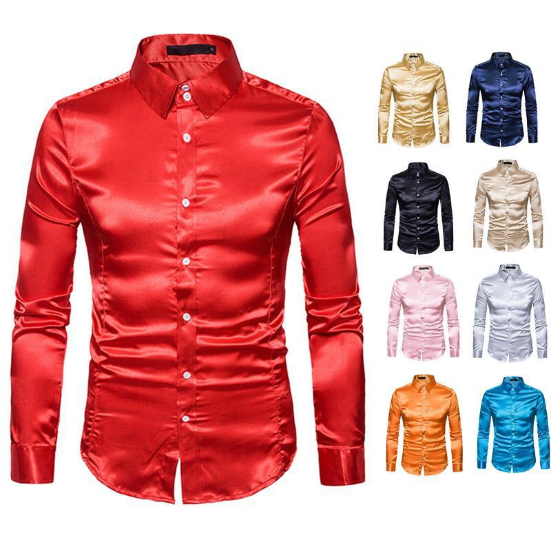 Herren elegantes Businesshemd aus hochwertigem Satin mit perfekter Passform Drune