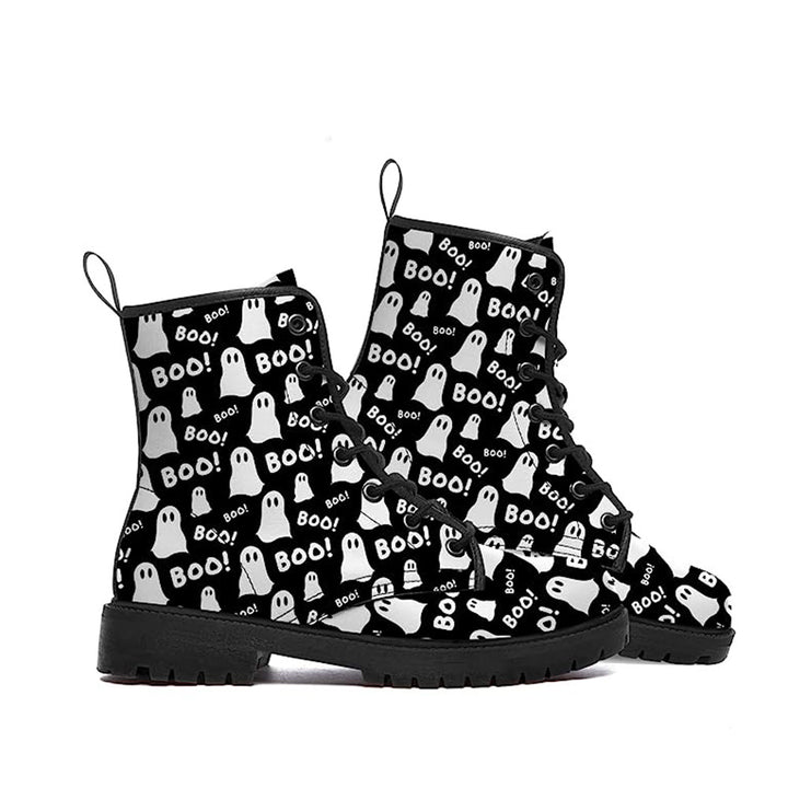 Damen Halloween-Stiefel mit kreativen Motiven und rutschfester Sohle Drune
