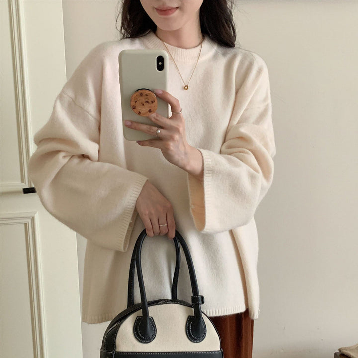 Damen Oversized Strickpullover mit weitem Schnitt und feinem Material Drune