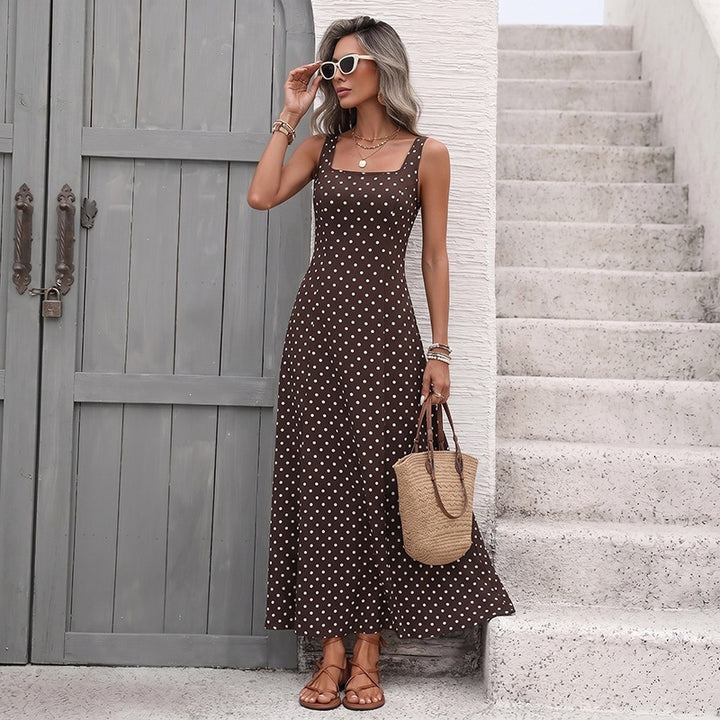Damen Trendiges Maxikleid mit Punkten Drune