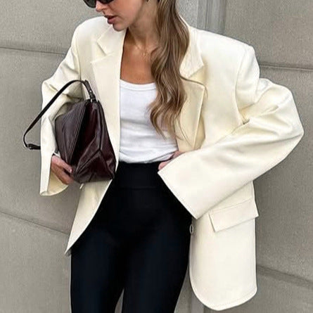 Damen Oversized Blazerjacke mit doppelter Knopfleiste und eleganten Details Drune