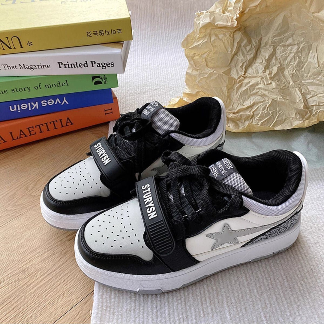 Damen Sneakers mit doppeltem Klettverschluss und atmungsaktiver Obermaterialstruktur Drune