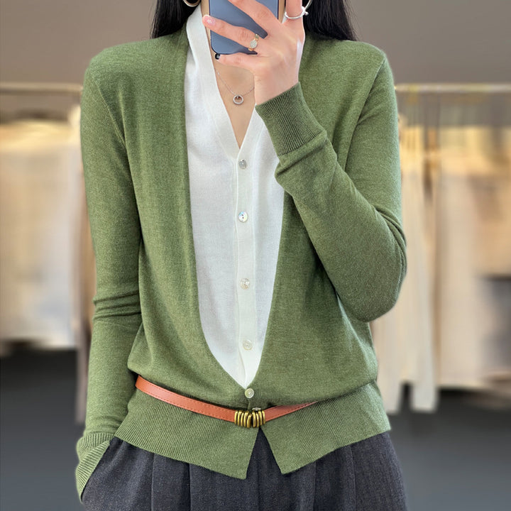 Damen Leichter Offener Feinstrick-Cardigan mit asymmetrischer Zipfelkante und taillierter Silhouette Drune